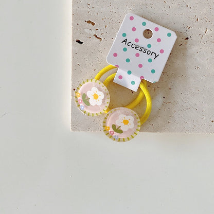 Cartoon Print Acrylic Hair Ties for Kids