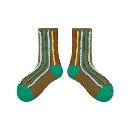 Kids Plush Polka Dot Mid Calf Socks Breathable