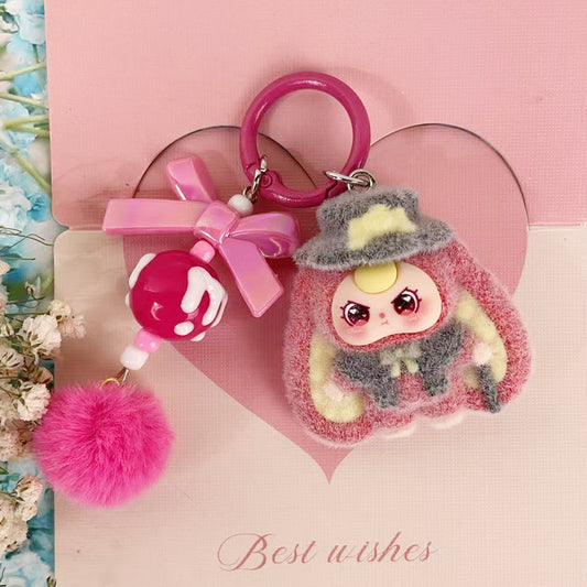 Cute Cartoon Keychain Accessories, 3D Character Design, Plastic Material, Perfect for Gift Giving