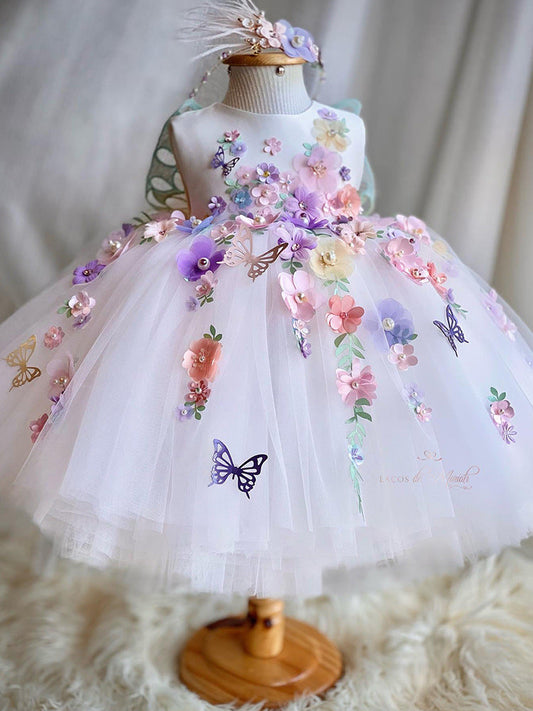 Girls' Princess Dress with Butterfly Wings