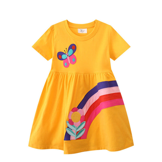 Princess Dress Cotton Short Sleeve Kids Boutique Dress