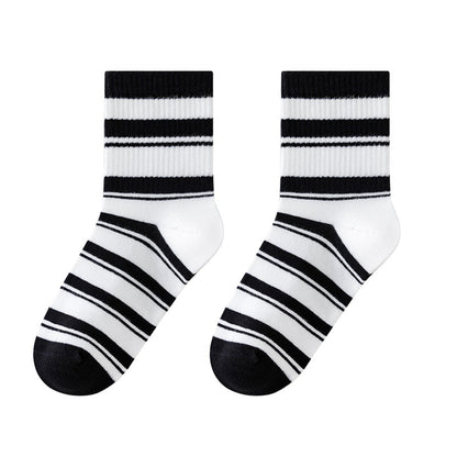 Color Block Cotton Mid-Calf Basketball Socks for Kids