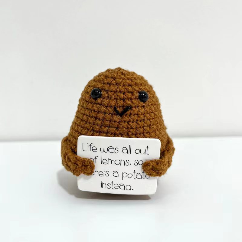 Handmade Positive Energy Potato Plush Toy with Quirky Expressions