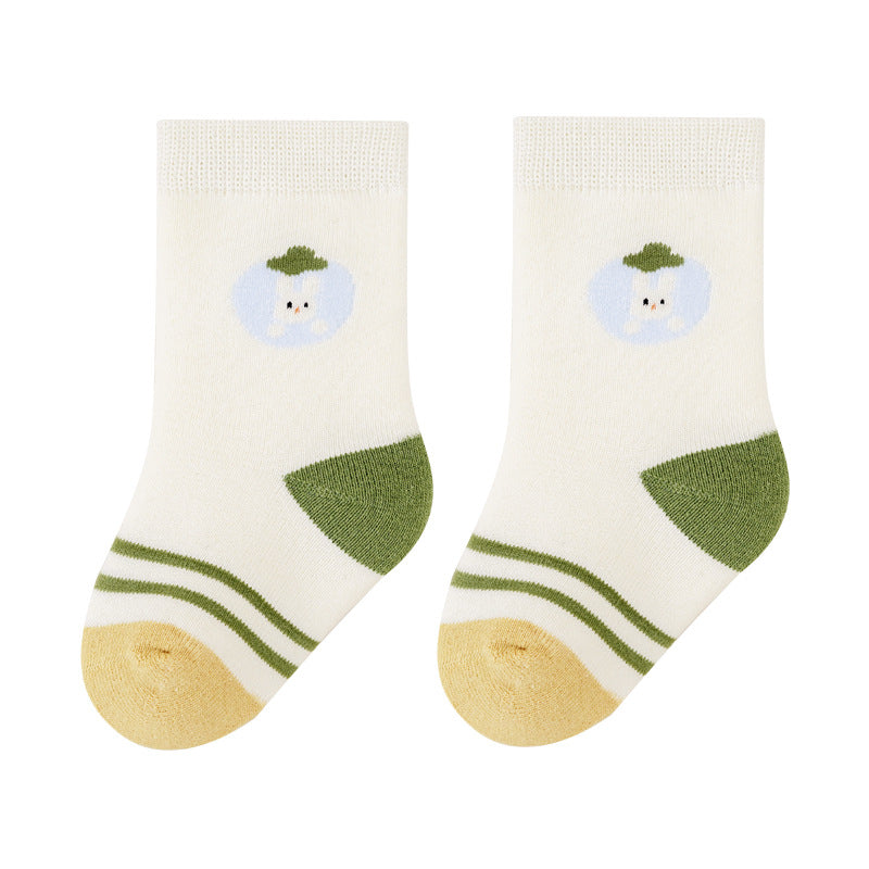 Cartoon Design Thick Cotton Mid-Calf Socks for Kids