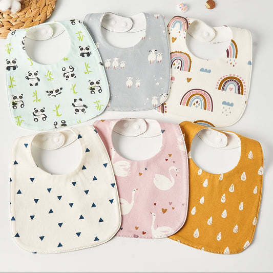 Waterproof Cotton Baby Bibs Cute Animal Designs