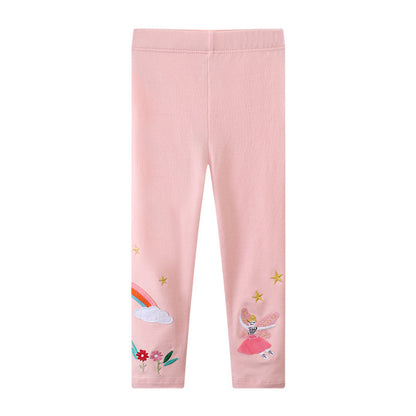 Girls' Cotton Stretch Leggings for All Seasons