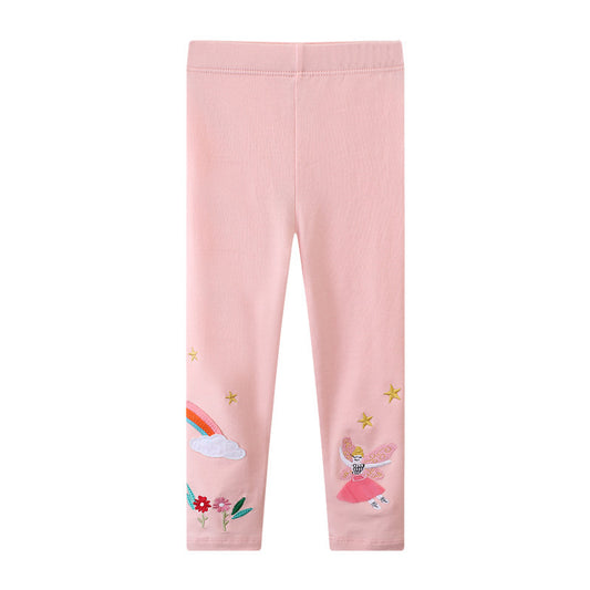 Girls' Cotton Stretch Leggings for All Seasons