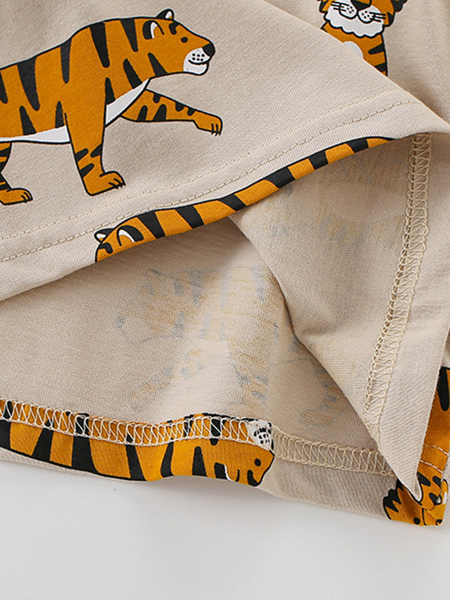 Trendy Casual Tiger Print Short Sleeve T-Shirt