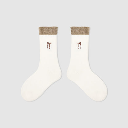 Kids Mid Calf Animal Embroidered Cotton Socks
