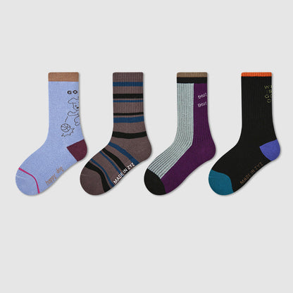 Kids Socks Puppy Cartoon Breathable Cotton Mid Calf