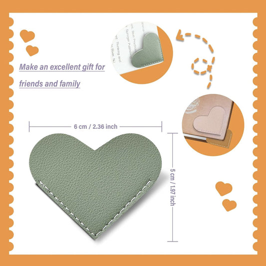 Heart Shaped Bookmark Minimalist PU Leather For Students