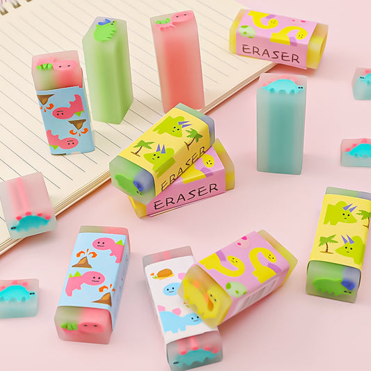 Novelty Heart Dinosaur Erasers For Pencil Correction