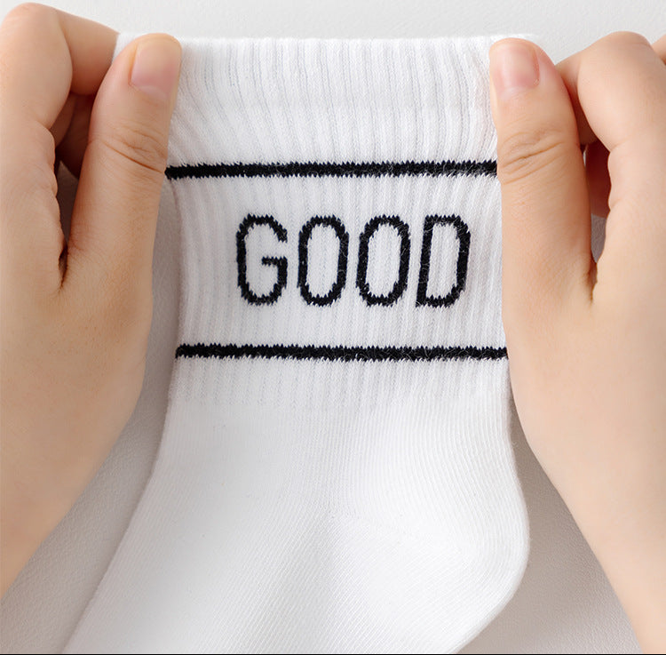 Color Block Cotton Mid-Calf Basketball Socks for Kids