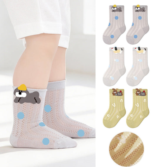 Cartoon Baby Socks Breathable Cotton Mid-Calf Socks