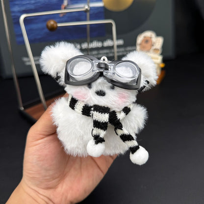 Cute Plush Rabbit Backpack With Bow And Dog Keychain