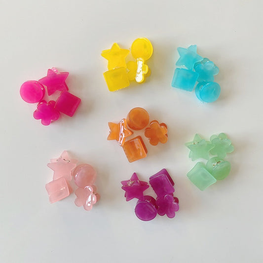 Set of 4 Cute Flower Heart Hair Clips for Kids