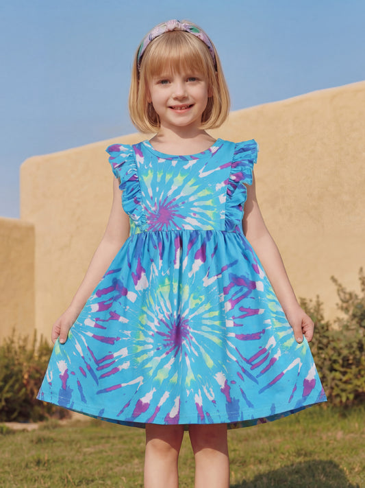 Cute Cartoon A-Line Dress Soft Cotton for Girls