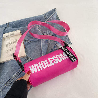Trendy Letter Print Canvas Crossbody Bag for Kids