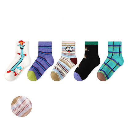 Kids Mesh Cotton Socks Cute Cartoon Breathable Everyday