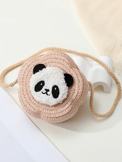 Mini Cute Panda Woven Straw Bag for Women