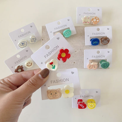 Set of 2 Cute Cartoon Flower Hair Clips for Kids