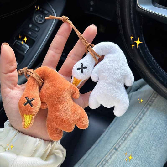 Plush Duck Keychain Cute Car Accessory