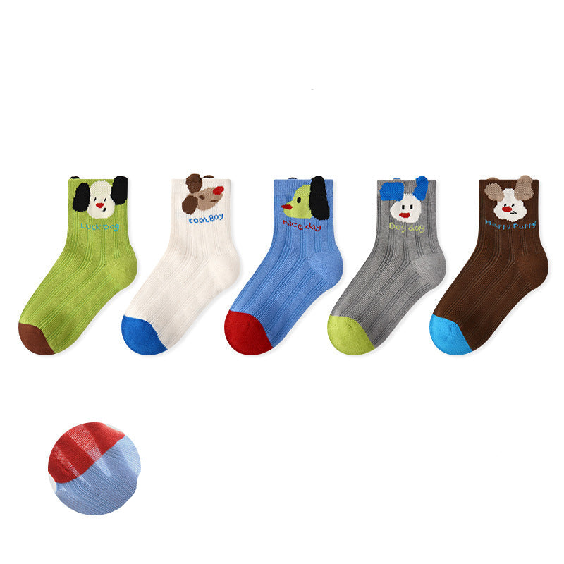 Kids Mesh Cotton Socks Cute Cartoon Breathable Everyday