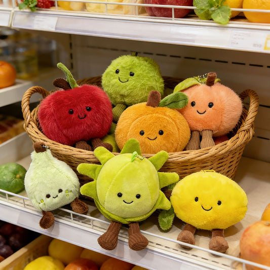 Cute Fruit Plush Keychain Toy - Adorable Hazelnut Design