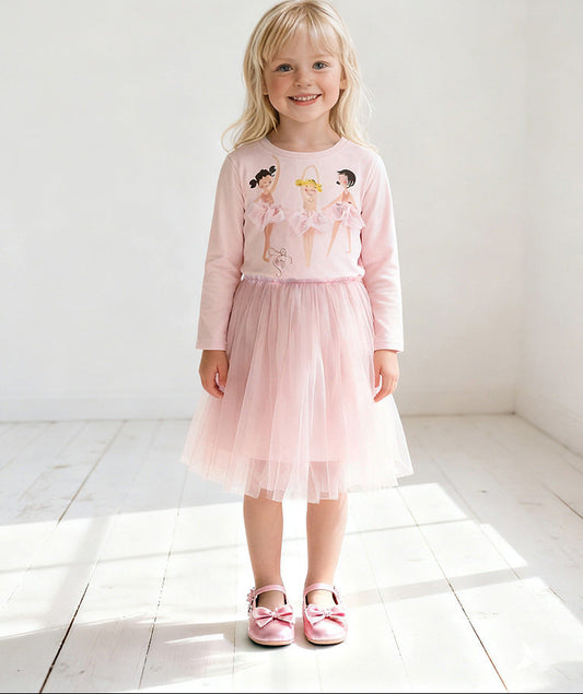 Lovely Princess Dress Cute Cartoon Long Sleeve Dress for Girls
