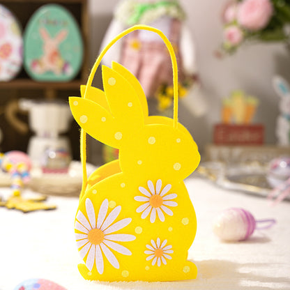 Easter Bunny 3D Felt Basket Cute Rabbit Tote Bag