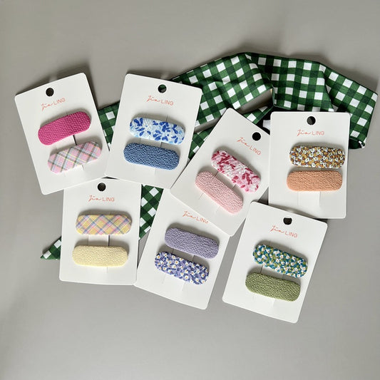 Flower Pattern Colorful BB Hair Clips for Kids