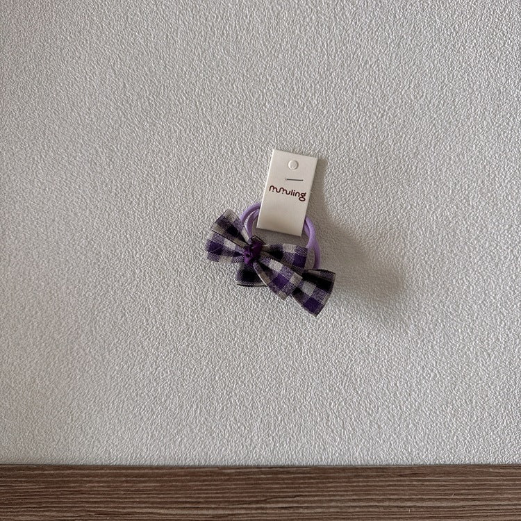 Children's Plaid Bow Hair Ties Set