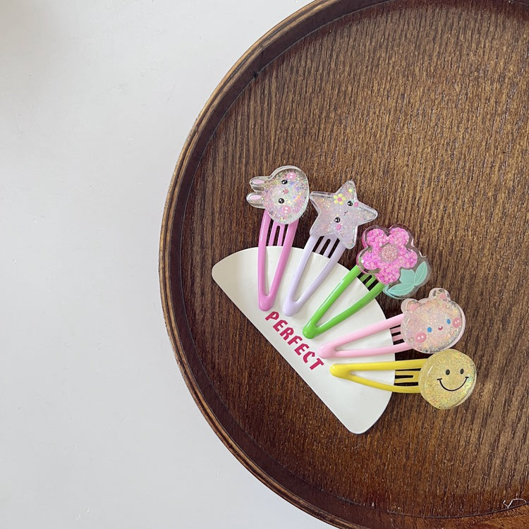 5-Pack Cute Cartoon Hair Clips for Kids
