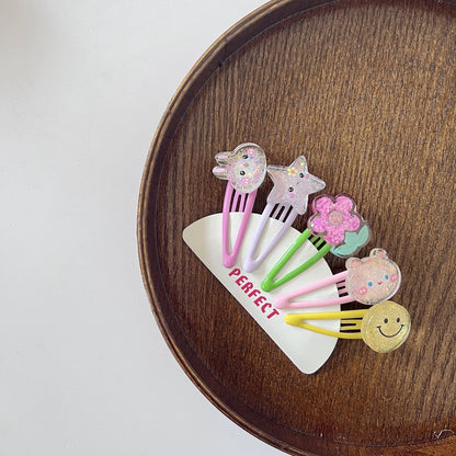 5-Pack Cute Cartoon Hair Clips for Kids