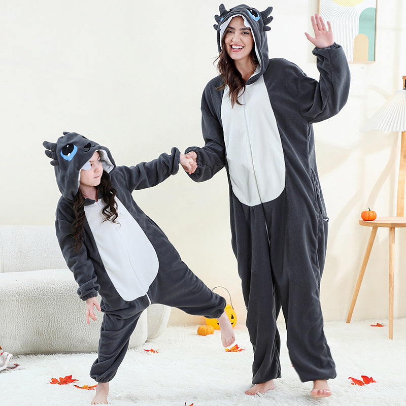 Kids & Adults Fleece Onesie Pajamas with Easter Patterns
