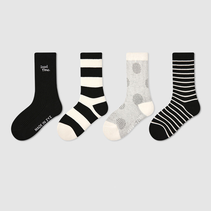 Kids Socks Puppy Cartoon Breathable Cotton Mid Calf