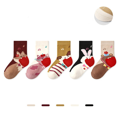 Kids Dot Colorblock Seamless Cotton Sport Socks