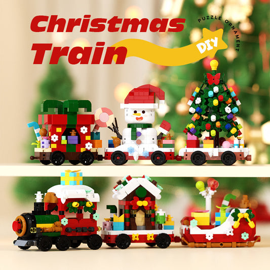 Christmas Tree Santa Train Snowman Building Block Set