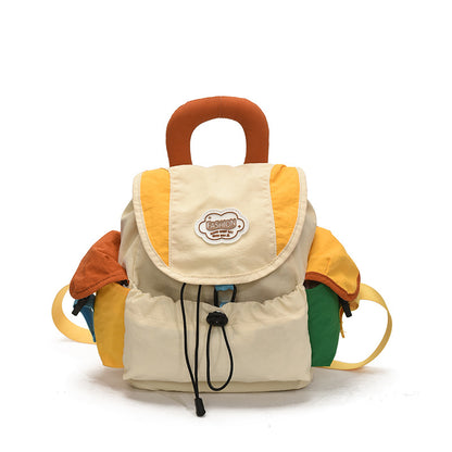 Trendy Color Block School Backpack for Kids