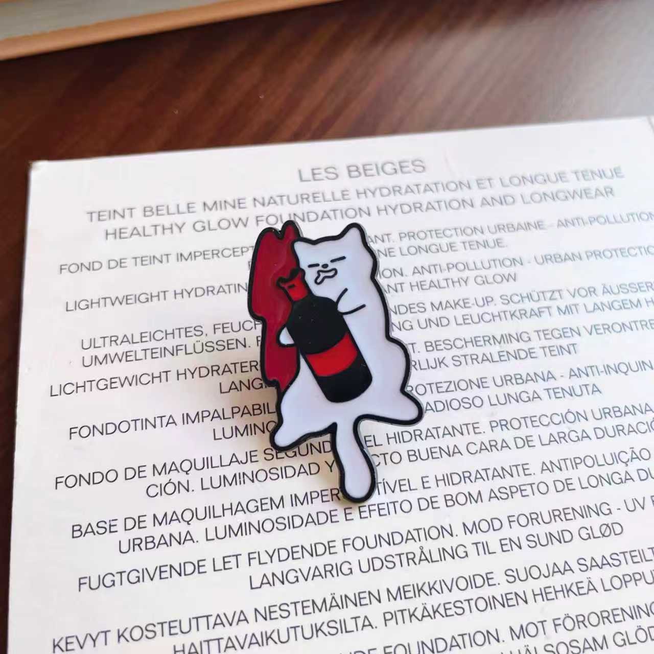 Cartoon Mushroom Cat Enamel Brooch Cute Decorative Pin for Clothing and Bags
