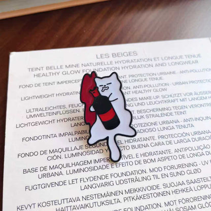 Cartoon Mushroom Cat Enamel Brooch Cute Decorative Pin for Clothing and Bags