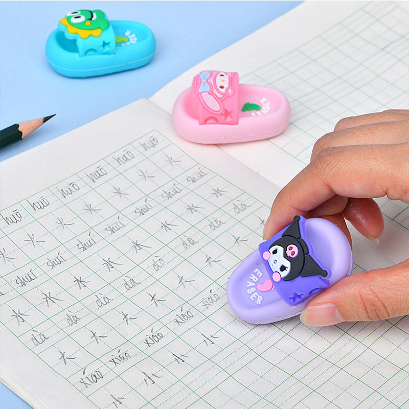 3D Slipper Erasers Cute Cartoon Clean Erase For Kids