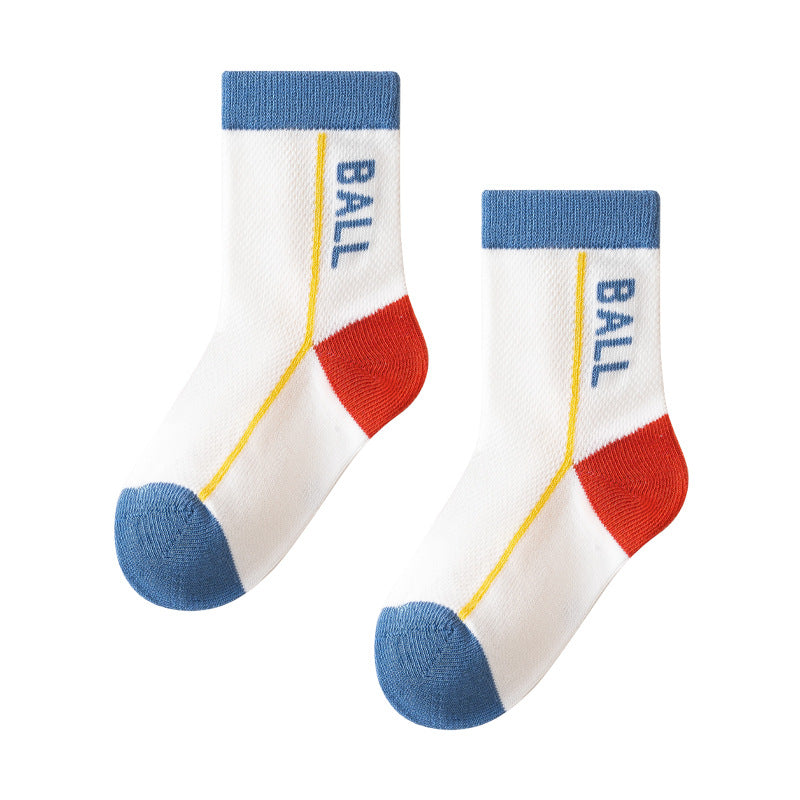Children's Basketball Socks Cartoon Design Breathable Antimicrobial Mid-Calf Socks