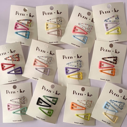 Children's Triangle Hair Clips Cute Accessories Set
