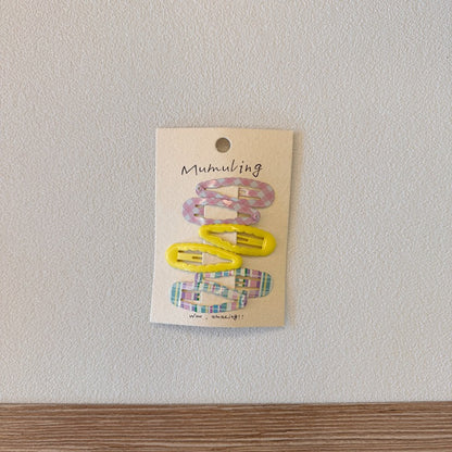 Children's Polka Dot Hair Clips Set - Cute Floral Designs