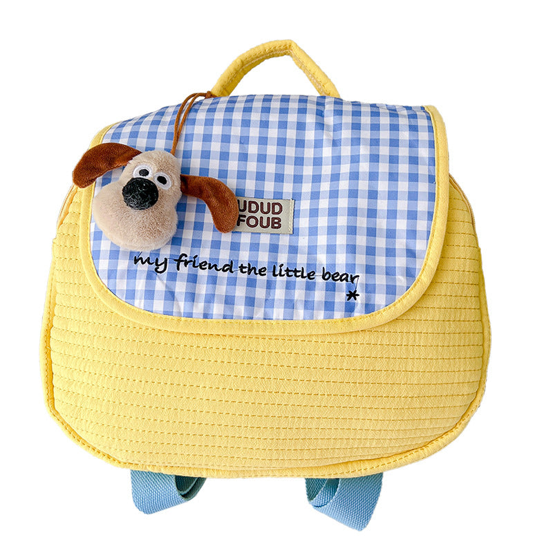 Cute Dog Quilt Kids Backpack Stylish Casual Daypack