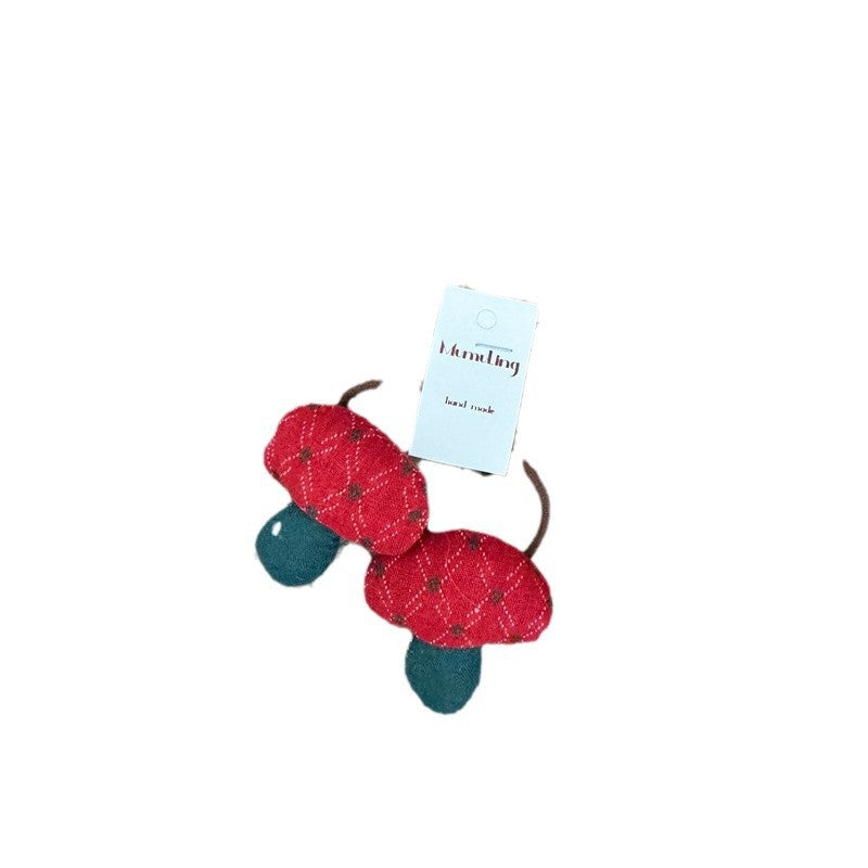 Cute Fabric Mushroom Hair Ties for Kids