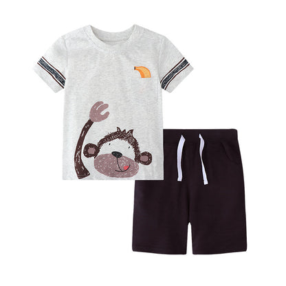 Cute Cartoon Sports Two-Piece Set for Boys