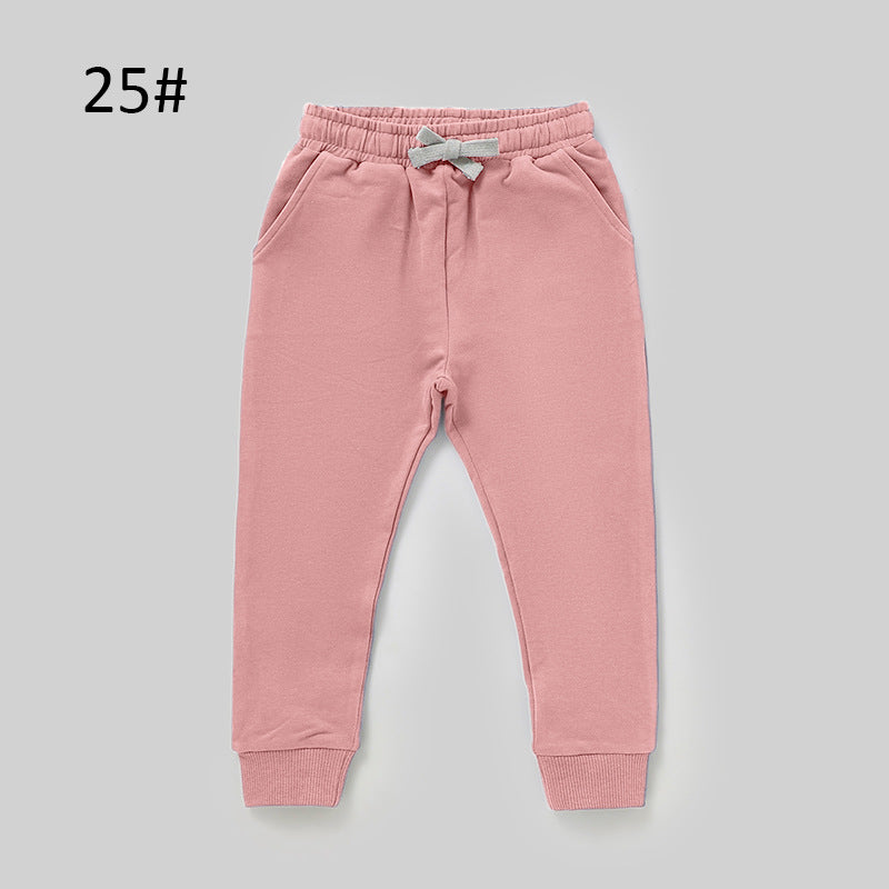 Children's Solid Color Casual Pants Comfortable All-Season Style