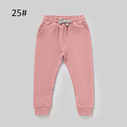 Children's Solid Color Casual Pants Comfortable All-Season Style
